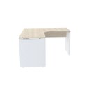 Ver imagem 3 de Mesa em L para Escritório 155x155 Pandin P25 - Nogueira/Branco