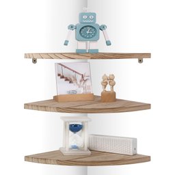 Prateleiras de Canto Redondas ,conjunto de 3 Peças para Decoração de Parede - 2