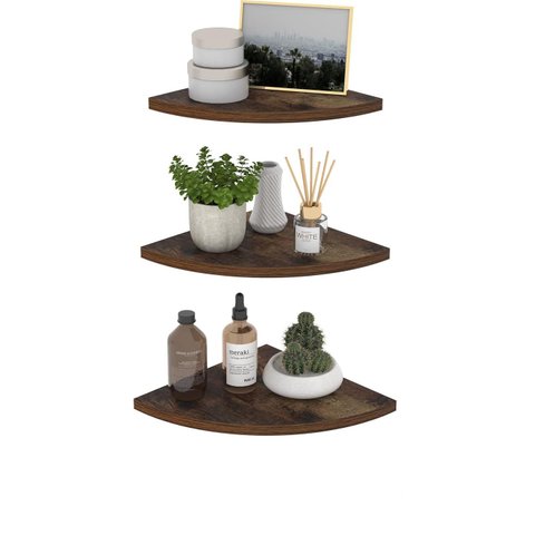 Prateleiras de Canto Redondas ,conjunto de 3 Peças para Decoração de Parede