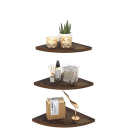 Prateleiras de Canto Redondas ,conjunto de 3 Peças para Decoração de Parede - 2