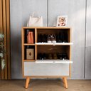 Ver imagem 2 de Sapateira Organizadora Classic com Portas Basculantes e Gaveta Off White/freijó Jm3