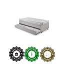 Ver imagem 5 de Bicama Box Solteiro Courino Linho Cinza 96x203x28 Cm com Colchão Hanover Inducol Molas Ensacadas