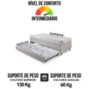 Ver imagem 6 de Bicama Box Solteiro Courino Linho Cinza 96x203x28 Cm com Colchão Hanover Inducol Molas Ensacadas