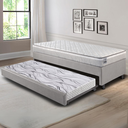 Ver imagem 1 de Bicama Box Solteiro Courino Linho Cinza 96x203x28 Cm com Colchão Hanover Inducol Molas Ensacadas
