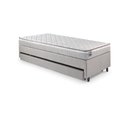 Ver mais imagens de Bicama Box Solteiro Courino Linho Cinza 96x203x28 Cm com Colchão Hanover Inducol Molas Ensacadas