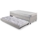 Ver imagem 3 de Bicama Box Solteiro Courino Linho Cinza 96x203x28 Cm com Colchão Hanover Inducol Molas Ensacadas