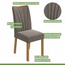Ver imagem 7 de Conjunto Sala de Jantar 4 Lugares Retangular Tampo Vidro/MDF Mesa e Cadeiras Apogeu Amêndoa Clean/Off White/Animale Bege