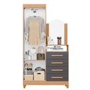 Ver imagem 3 de Guarda Roupa Cômoda Capri 2 Portas 4 Gavetas e Espelho Freijo/chumbo