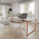 Ver imagem 3 de Mesa de Escritório Base Metal Bronze Tampo Branco 90 Cm