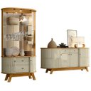 Ver imagem 2 de Cristaleira de Vidro Eva e Buffet Monica Z10 Cumaru/opala - Mpozenato