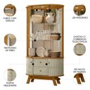 Ver imagem 3 de Cristaleira de Vidro Eva e Buffet Monica Z10 Cumaru/opala - Mpozenato