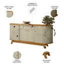 Ver imagem 5 de Cristaleira de Vidro Eva e Buffet Monica Z10 Cumaru/opala - Mpozenato