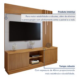 Estante Home para Tv até 55 Polegadas 100% MDF Ripado com Led Logan - 5