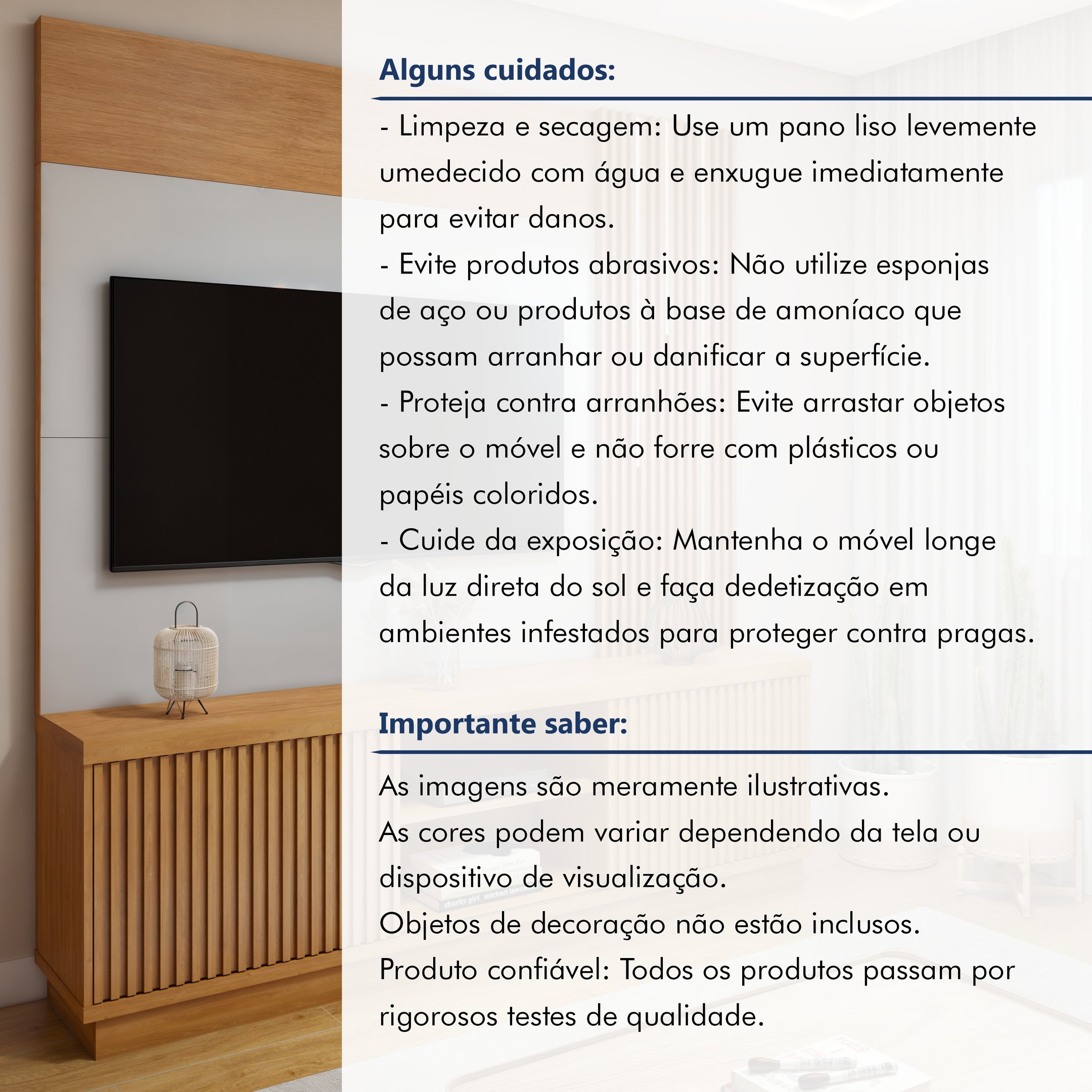 Estante Home para Tv até 55 Polegadas 100% MDF Ripado com Led Logan - 10