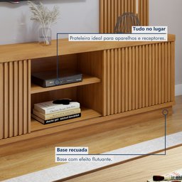 Estante Home para Tv até 55 Polegadas 100% MDF Ripado com Led Logan - 4