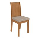 Ver imagem 6 de Conjunto Sala de Jantar 4 Lugares Redonda Tampo Vidro/MDF Mesa Celebrare e Cadeiras Athenas Marrom Amêndoa Clean/Off White/Linho Rinzai Bege