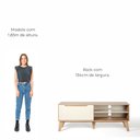 Ver imagem 4 de Rack para Tv até 60 Pol com 1 Porta Arica - Carvalho / Off White