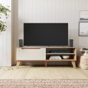 Ver imagem 1 de Rack para Tv até 60 Pol com 1 Porta Arica - Carvalho / Off White