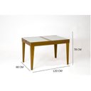 Ver imagem 2 de Conjunto de Sala de Jantar com Mesa Extensível 4 Cadeiras 120cm Madri Marrom/Mel