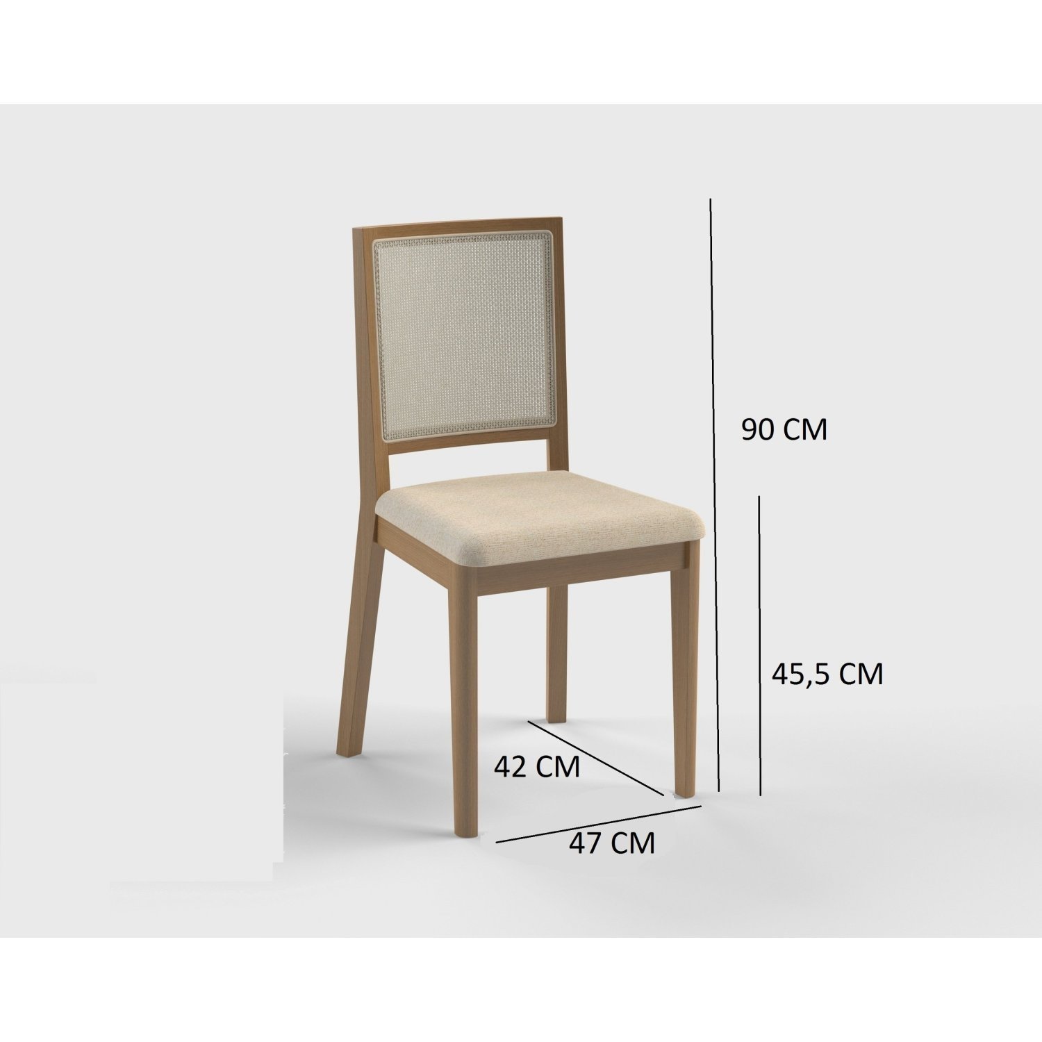 Conjunto de Sala de Jantar com Mesa Extensível 4 Cadeiras 120cm Madri Carmo Móveis - 5