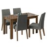 Conjunto Sala de Jantar Mesa Tampo de Vidro 4 Cadeiras Rustic/silver Antônia Madesa - 2