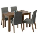 Ver imagem 2 de Conjunto Sala de Jantar Mesa Tampo de Vidro 4 Cadeiras Rustic/silver Antônia Madesa