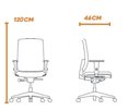 Ver imagem 5 de Cadeira Office Brizza Tela Branca Assento Vinil Branco Relaxplax Base Standard 120cm - 63890