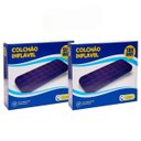 Ver imagem 1 de Kit 2 Colchões Inflável Solteiro Camping Viagem Roxo Veludo