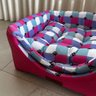 Cama para Cachorro Toca Quadrada em Corino + Poliéster Rosa e Lilás Grande (g) 50 X 50 X 50 Cm - 6