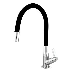 Torneira Luxo Bancada Flexível 01968 1/4 de Volta Concept Metais 01968 Black