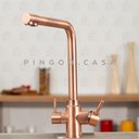 Ver imagem 2 de Torneira para cozinha Gourmet Misturador Monocomando Escovado Pojuca Pingoo.casa - Cobre