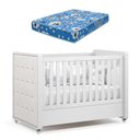 Ver imagem 1 de Berço Americano Tutto New Branco Acetinado com Capitonê New Boucle e Colchão Ortobom - Matic