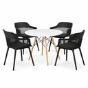 Ver imagem 2 de Conjunto de Jantar Mesa Eiffel 90cm Branco + 4 Cadeiras Marcela Preta