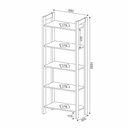 Ver imagem 5 de Estante Multiuso AZ1005 Preto/Nogal - Tecno Mobili