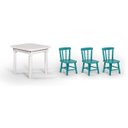 Ver imagem 1 de Conjunto Mesinha Infantil Branca com 3 Cadeiras Kids Turquesa - Straub Web