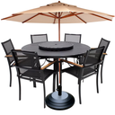 Ver imagem 1 de Jogo de Mesa Jardim 6 Cadeiras Tela Sling Premium Ombrelone Piscina