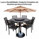 Ver imagem 4 de Jogo de Mesa Jardim 6 Cadeiras Tela Sling Premium Ombrelone Piscina