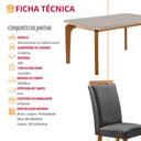 Ver imagem 6 de Mesa de Jantar Liz 180cm Tampo MDF Vidro Canto Copo com 6 Cadeiras Lorena Moderna Mobília