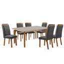 Ver imagem 1 de Mesa de Jantar Liz 180cm Tampo MDF Vidro Canto Copo com 6 Cadeiras Lorena Moderna Mobília