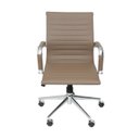 Ver imagem 3 de Kit 2 Cadeiras Escritório Diretor Esteirinha Rodízio Relax Corino 3301 Bege/Fendi