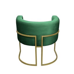 Kit 02 Poltronas para Sala Decorativa Luna Base Ferro Dourado Veludo Verde Visan Estofados - 4