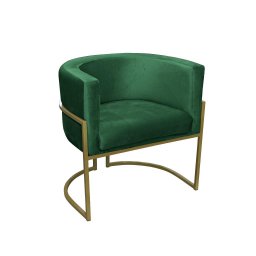 Kit 02 Poltronas para Sala Decorativa Luna Base Ferro Dourado Veludo Verde Visan Estofados - 3