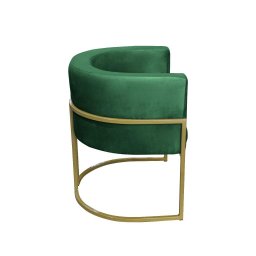 Kit 02 Poltronas para Sala Decorativa Luna Base Ferro Dourado Veludo Verde Visan Estofados - 5