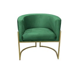 Kit 02 Poltronas para Sala Decorativa Luna Base Ferro Dourado Veludo Verde Visan Estofados - 2