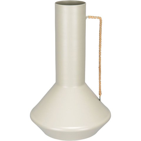 Vaso Garrafa Decorativa Enfeite Home&Co Metal 25x15x15cm Creme