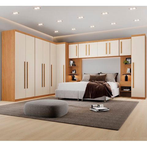 Dormitório Modulado Dallas 10 Peças Cinamomo/Off - Benetil