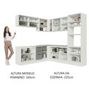 Ver imagem 5 de Cozinha Completa de Canto Madesa Agata 459001 com Armário e Balcão (Sem Tampo e Pia) Branco/Cinza Co