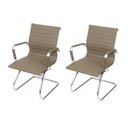 Ver imagem 2 de Kit 2 Cadeiras Escritório Interlocutor Fixa Esteirinha Corino 3301