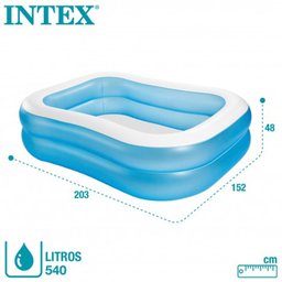 Piscina Inflável Retangular Familiar Azul 540 Litros Intex - 4