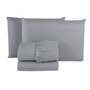Jogo de Lençol Casal Queen com Elástico Microfibra Premium 04 Peças Jogo de Cama Box 30cm Altura:cin